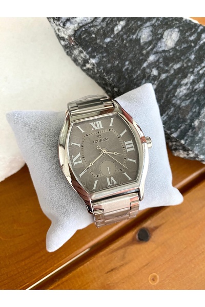 Coliseum Men's Wrist Watch with Roman Numerals Silver Inside Gray