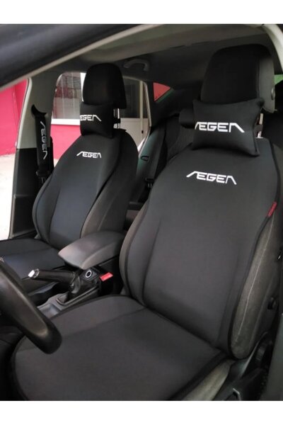 STİLİX GARAGE Scaun auto dublu brodat Fiat Egea, 2 perne pentru gât, 2 perne ...