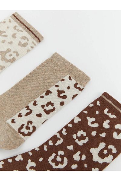 LC Waikiki Lcw Dream Beige Patterned Women's Socks 5 Pack