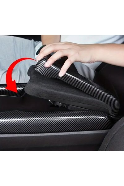 STİLİX GARAGE For Honda Civic Fc5 Fk7 2016-2021 Armrest Console Carbon Fiber Finish Set (3 Pcs)