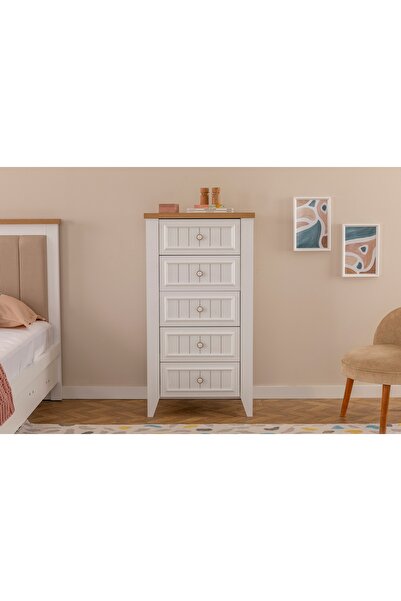 Vivense Lora Yüksek Şifonyer, 5 Çekmeceli