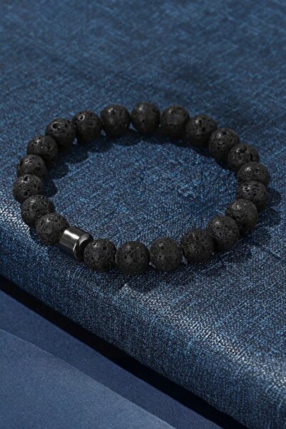 NBS Beautiful Naturel Stones سوار الحجر الطبيعي للجنسين من الحمم البركانية 8 ملم