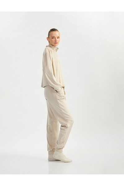 Koton Jogger-Pyjamahose aus Samt mit Taschen und Bindebändern an der Taille