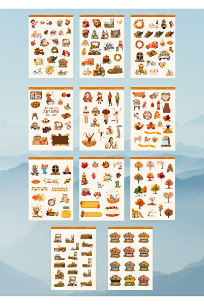 MirayDesign Set de 11 autocolante tematice de toamnă de 12*17 cm