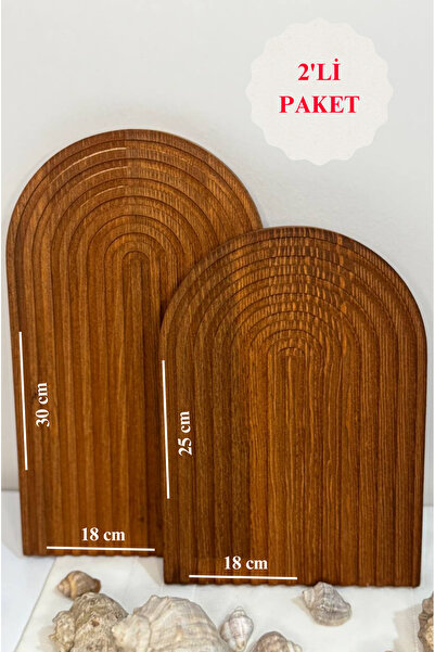 BUÂL CONCEPT bual17 2-pack خشبية منحوتة نصف قوس قزح صينية خشبية مزخرفة صينية ...