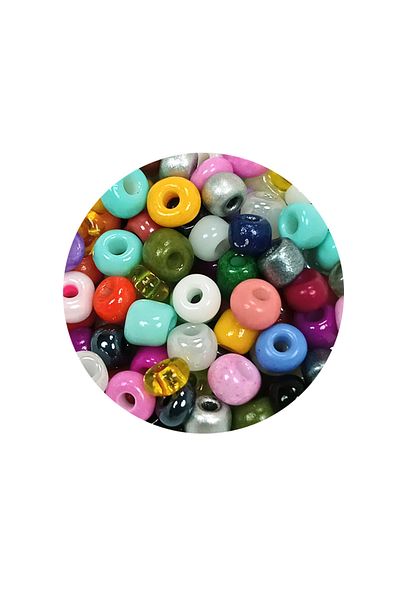 Royaleks 4 mm - 60 Grams Large Size Cast Glass Sand Beads - Mixed Color Bnc132