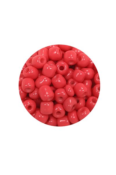 Royaleks Cast Glass Sand Beads Large Size (6/0) 4 mm - 60 Grams - Light Red - Bnc125