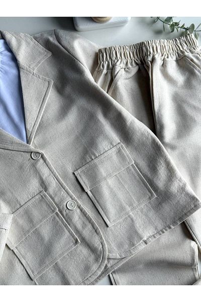 Teeny Weeny Kids Boy's Linen Jacket Pants Tshirt Set of 3