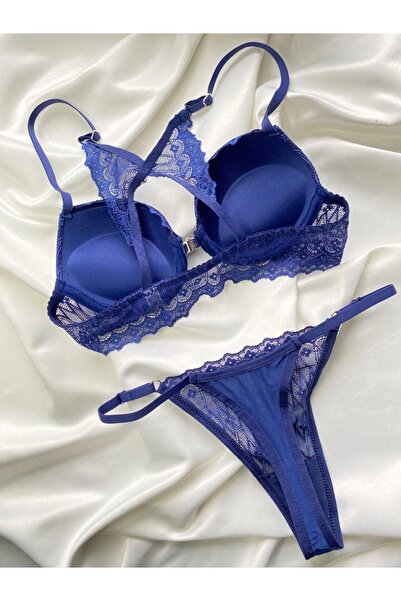 SATTENS Butterfly Detail on the Back Front Opening Clip-On Padded Bra Underwear Set