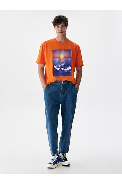 Ltb Photo Printed Orange T-shirt