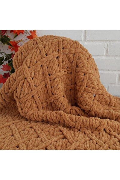 SMYY Tek Kişilik Koltuk Tv Battaniye El Örgüsü 100x150