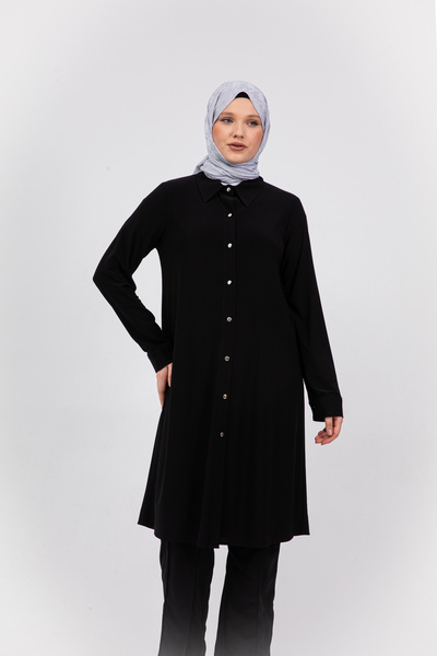 Butik Düğme Kapamalı Kadın Tunik Pantolon Alt Üst Takım