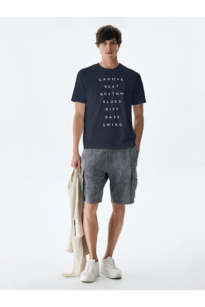 Ltb Navy Blue Slogan T-Shirt