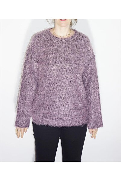 Bulalgiy BULALGİY Kadın Eflatun Yuvarlak Yaka Kazak - BGA00181M