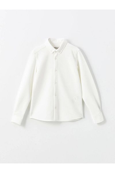 LC Waikiki Lcw Vision Ecru Long Sleeve Textured Boy Shirt