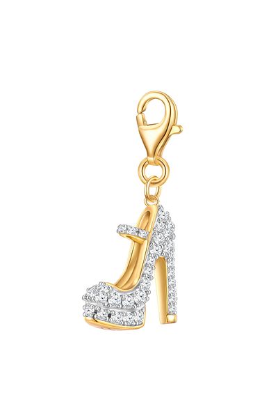 Glanzstücke München Silbercharm Charm Sterling Silber gelbgold Zirkonia weiß
