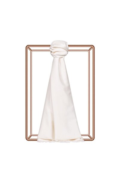 ipekevi Tek Taraflı İpek Şal - İnci Beyazı