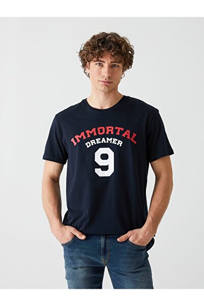 Ltb Slogan Printed Navy Blue T-shirt