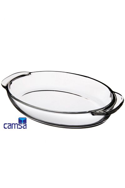 Queen’s Kitchen Kayo Oval Glass Salad Bowl - Presentation Bowl