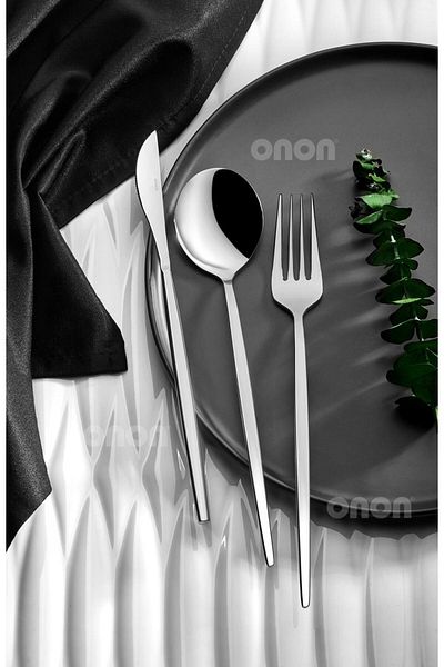on-on طقم سكاكين وشوكة وملعقة 18 قطعة بمظهر عصري من Mokka 18/0