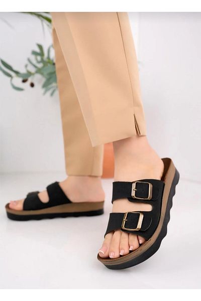 Ayder Double Buckle Anatomical Daily Stylish Sturdy Slippers Soft Sole Luxury Slippers