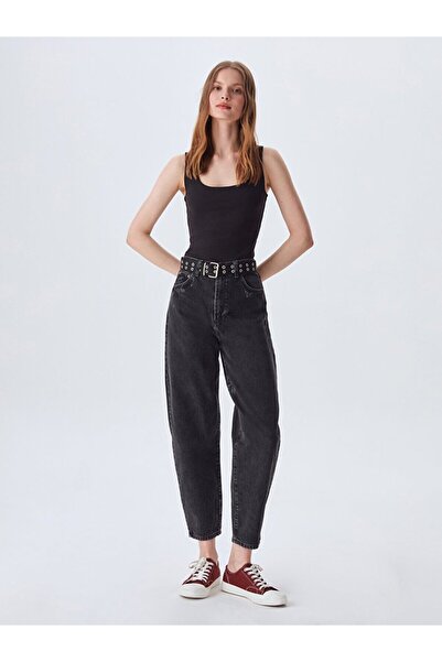 Ltb Square Collar Black Tank Top