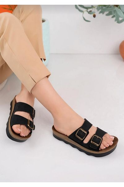 Ayder Double Buckle Anatomical Daily Stylish Sturdy Slippers Soft Sole Luxury Slippers