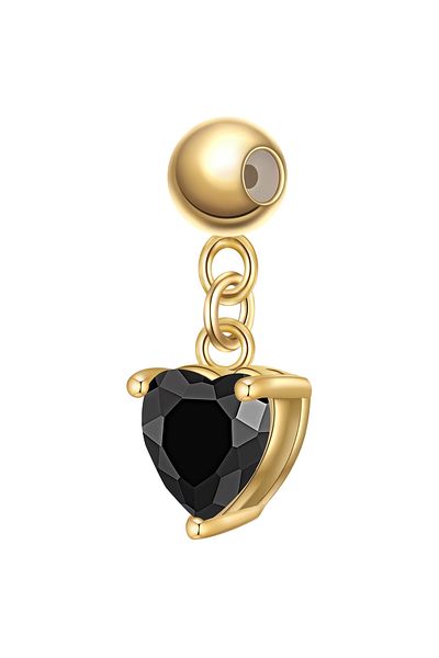 Glanzstücke München Silbercharm Charm Sterling Silber gelbgold Zirkonia schwarz