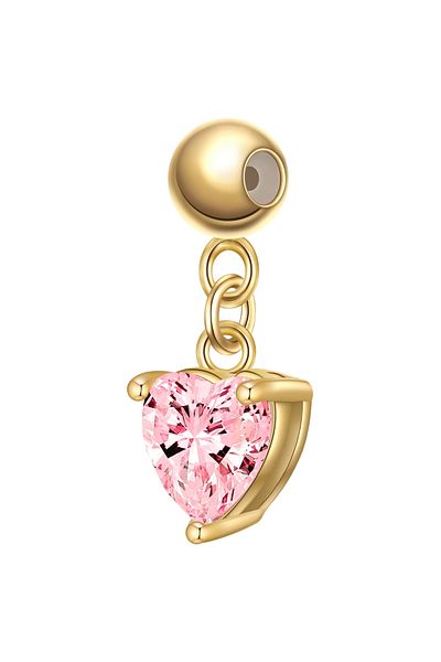 Glanzstücke München Silbercharm Charm Sterling Silber gelbgold Zirkonia pink