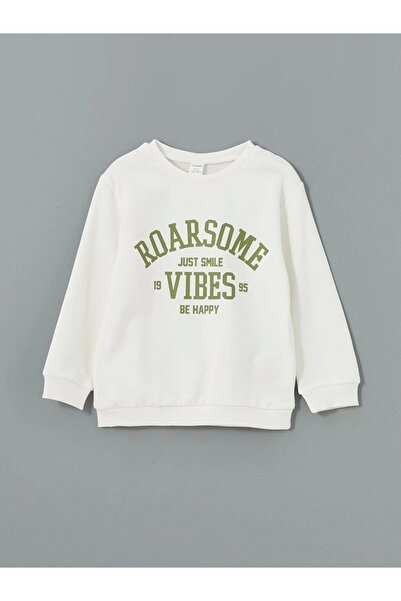 LC Waikiki LCW Kids Yeşil Bisiklet Yaka Baskılı Erkek Çocuk Sweatshirt 2'li