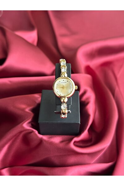 Store Yuvarlak Gold Şık Kadın Kol Saati