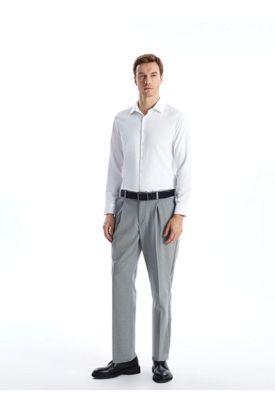 LC Waikiki Cămașă Dobby pentru bărbați Lcwaıkı Formal, albă, slim fit, cu mânecă lungă