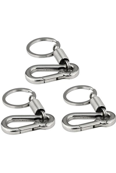 REMEGE 3 Adet Gemici Model Yaylı Kancalı Dağcı Anahtarlık - Tasma Kancası - Dağcı Karabina 3 Adet