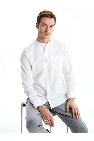 LC Waikiki Ανδρικό πουκάμισο Lcwaikiki Classic White Regular Fit μακρυμάνικο Oxford