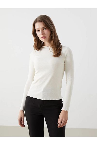LC Waikiki Lcw Modest Ecru Stand Collar Women's Bodysuit