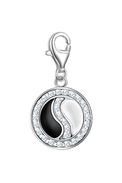 Rafaela Donata Silbercharm Charm Sterling Silber Zirkonia weiß Emaille weiß schwarz