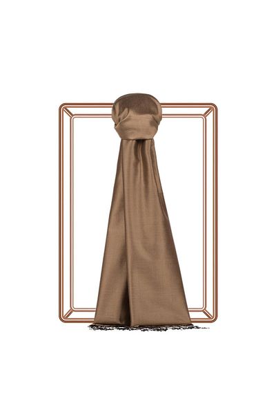 ipekevi Single Sided Silk Shawl - Milky Brown