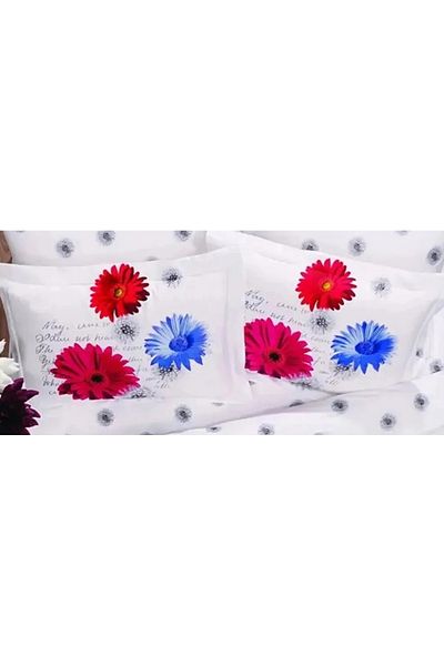 Taç Volan Bumbac Satinat 50x70 Cm Husa Perna Pachet 2