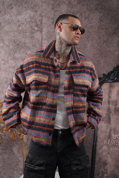 Butik ТРЕНД WE Унисекс риза от кашмир Lumberjack с голям размер и джобове