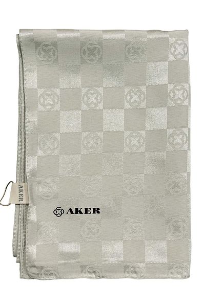Aker Σάλι Monogram Checkerboard - Ανοιχτό Πέτρινο Χρώμα 933
