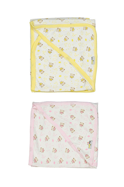 Baby Bakkal بطانية أطفال 2 قطعة للجنسين 0/24 شهر 80*90 طبقة واحدة بطانية قطن ...