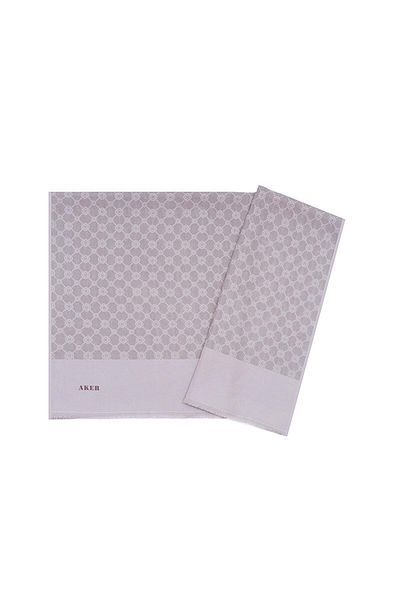 Aker Σάλι Elegance Monogram - Μαλακό Λιλά 991