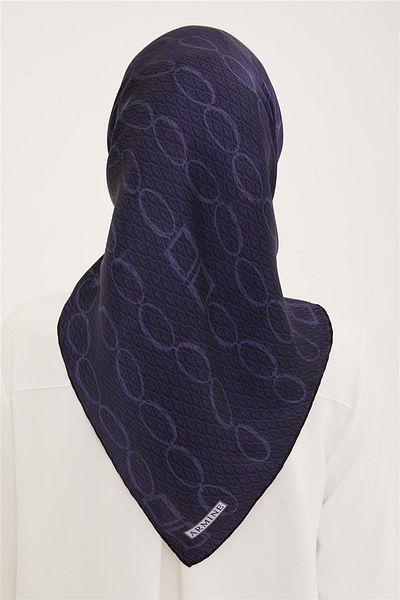 Armine Μπλε Navy Twill Μεταξωτό Φουλάρι Nostalgia 8925-34