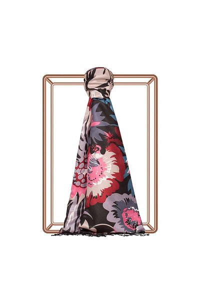 ipekevi Patterned Silk Shawl - Ventilator Patterned - Black