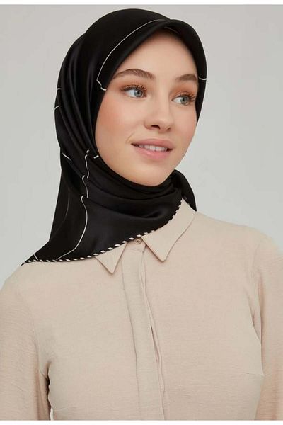 Armine Μεταξωτό Φουλάρι Nostalgia - 8655-02 Black Stone Twill