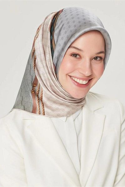Armine Eșarfă de mătase Nostalgia - 8519-35 Twill Gri deschis