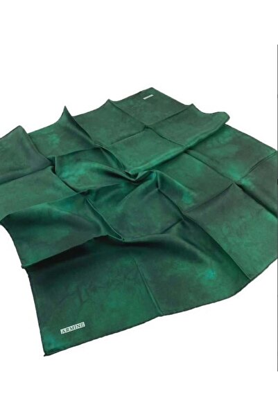 Armine Eșarfă de mătase Nostalgie - 8333-91 Twill cu model smarald Batik