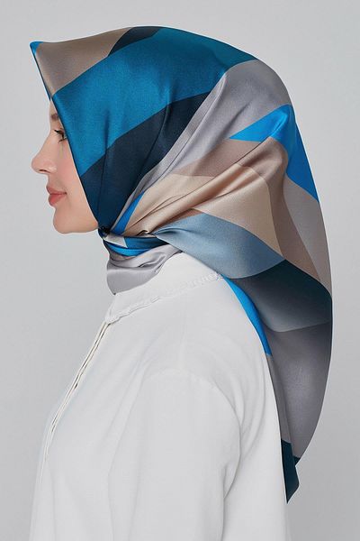 Armine Silk Scarf Nostalgia - 8424-33 Blue Gray Twill