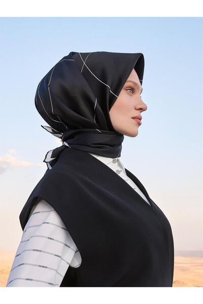 Armine Eșarfă de mătase Nostalgie - 9061-04 Sura alb-negru