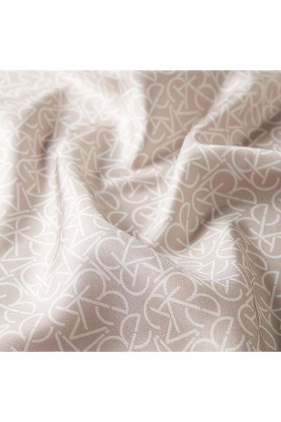 ipekevi Μεταξωτό μαντίλι Twill - Typo Monogram - Stone